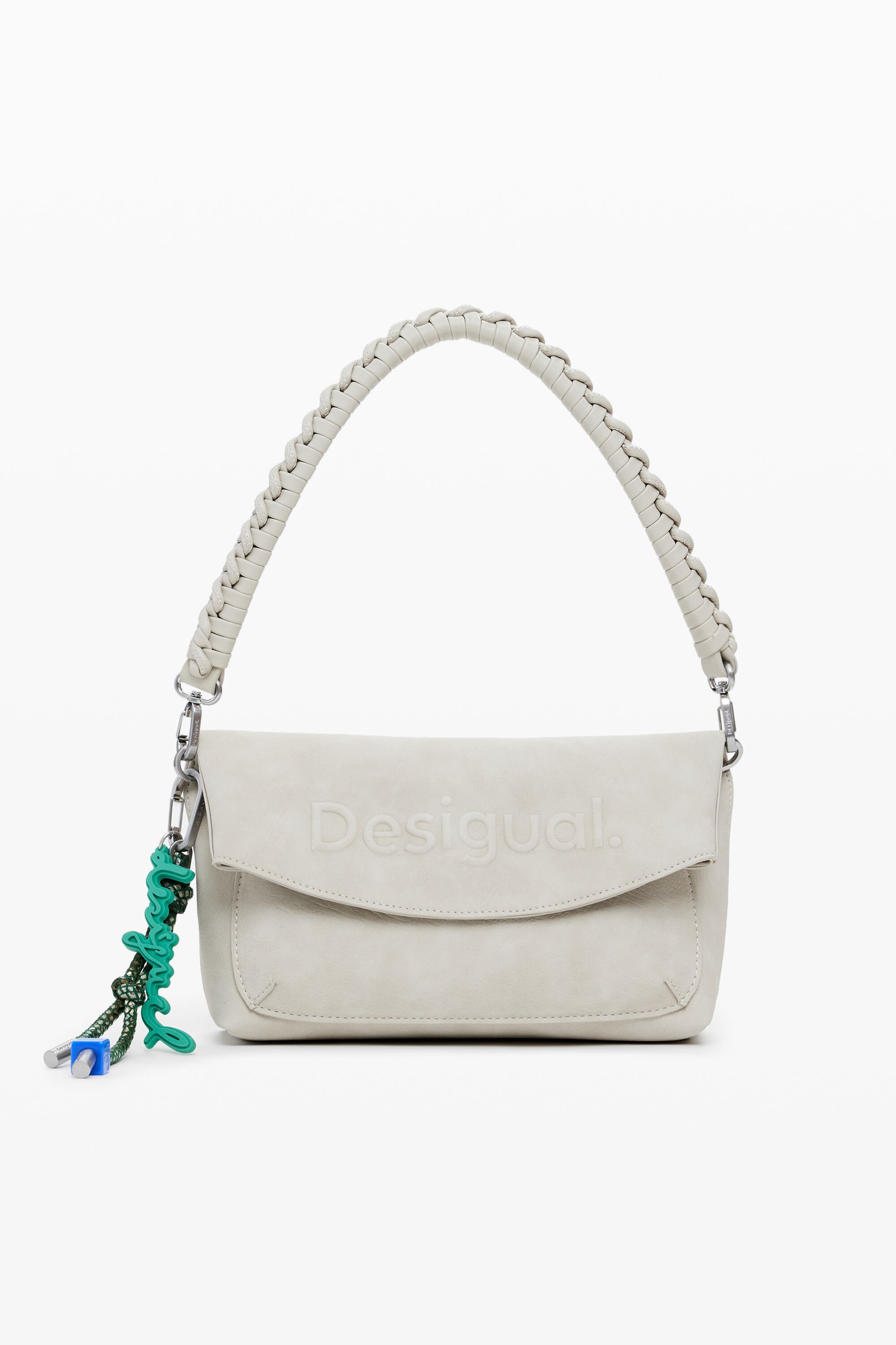 Desigual Middelgrote tas met 3D-logo en klep - BROWN
