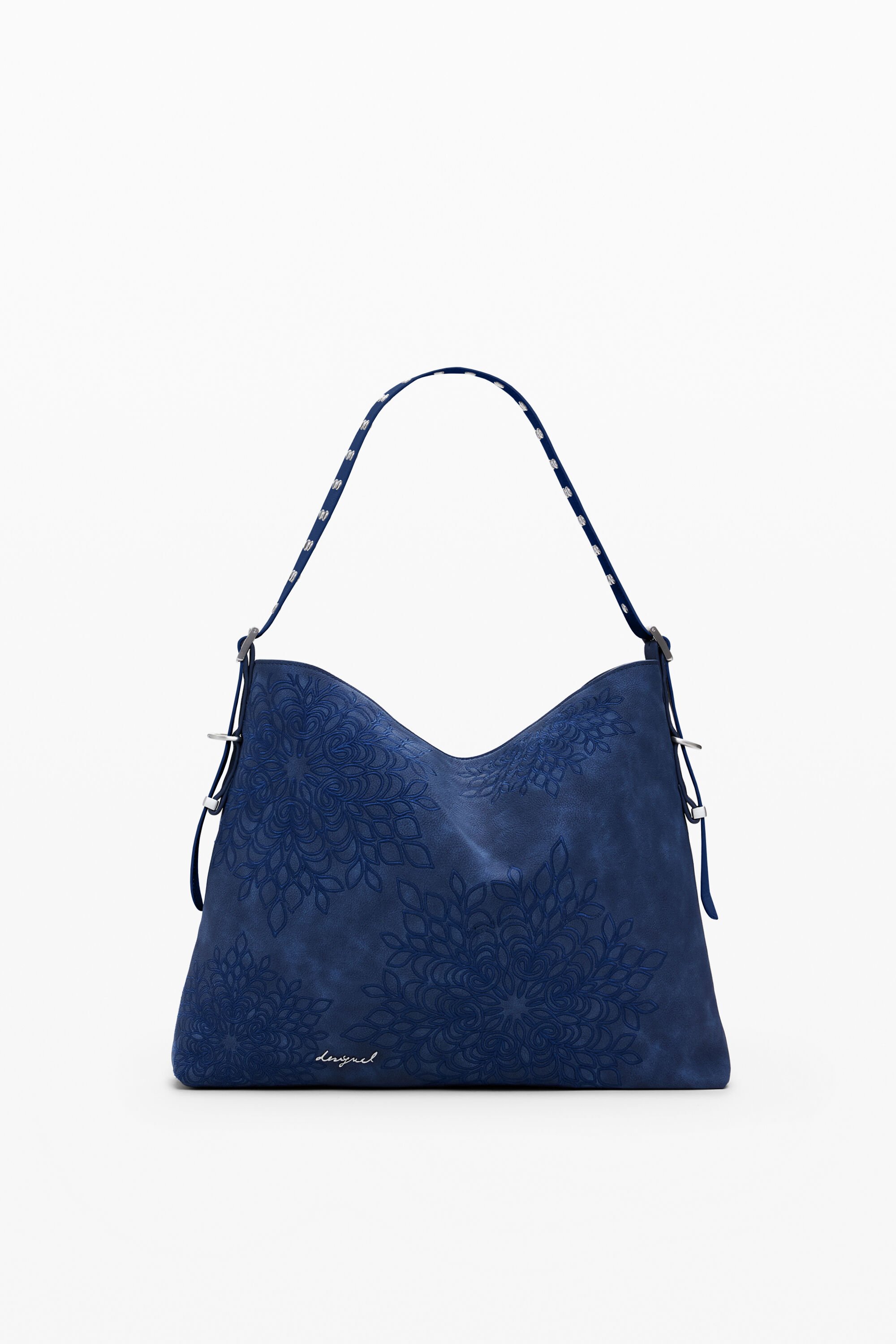 Desigual Middelgrote schoudertas met mandala-reliëf - BLUE
