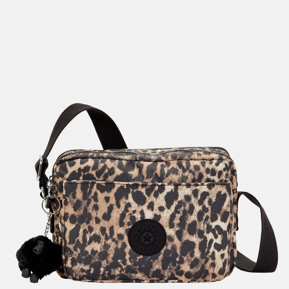 Kipling Abanu crossbody tas M wild leopard