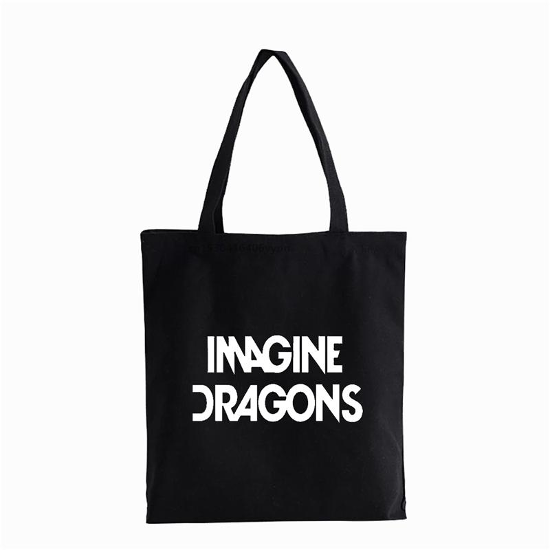 Aidegou20 IMAGINE DRAGONS Indie rockbandPrint canvas tas Mode Schoudertassen Tienerstudenten Schoudertas Shopper tassen 34*42cm