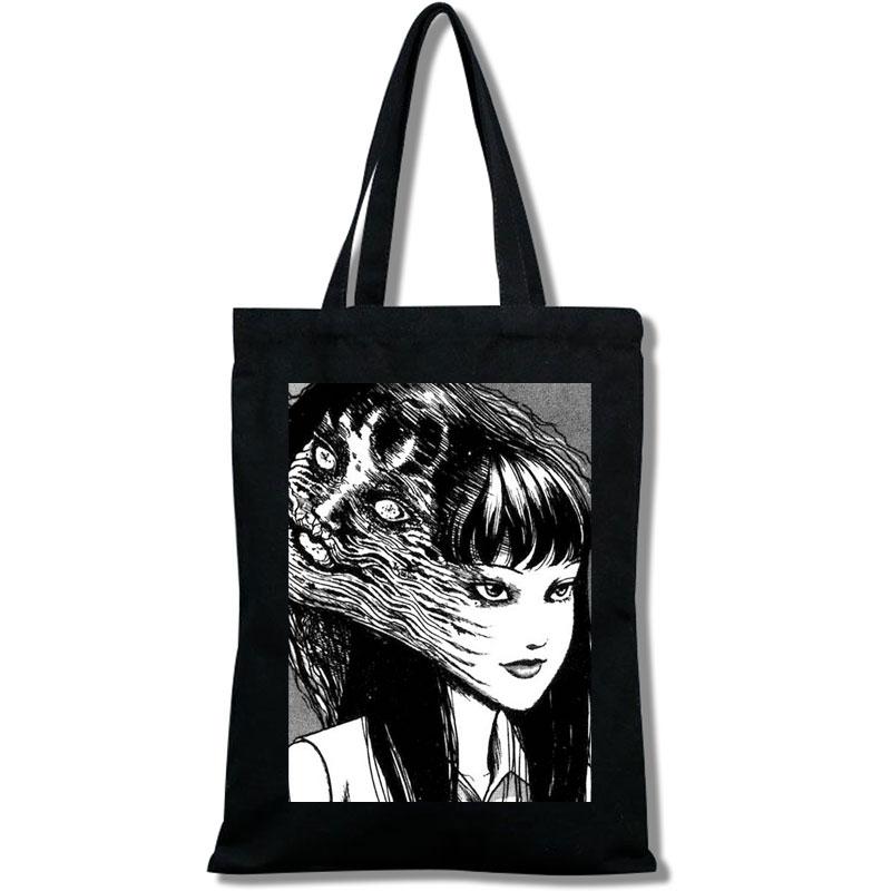 Aidegou27 Japanse manga meisjes boodschappentas Junji Ito Tomie Shintaro Kago print draagtas cartoon hipster print casual mode 34*42cm