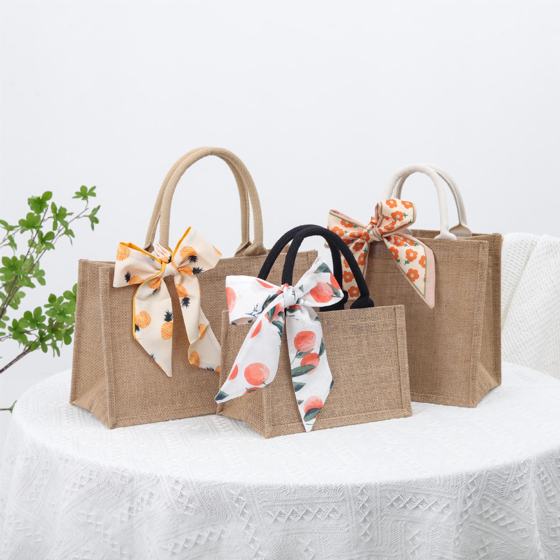 VantaGoods MUJI Jute Hand-held Cadeautas - Stijlvolle lege kleine batch boodschappentas
