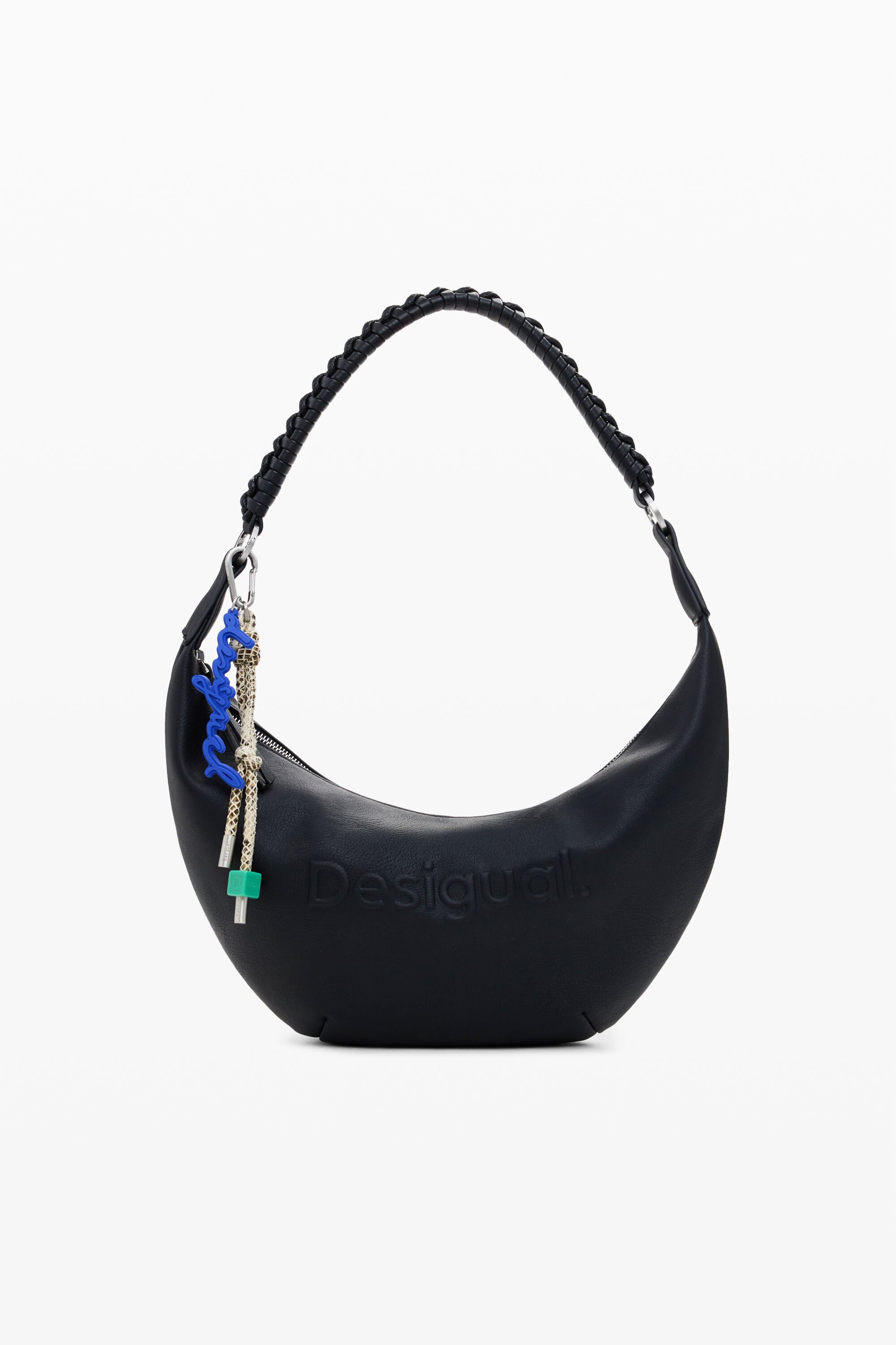 Desigual Middelgrote tas met 3D-logo in leerlook - BLACK