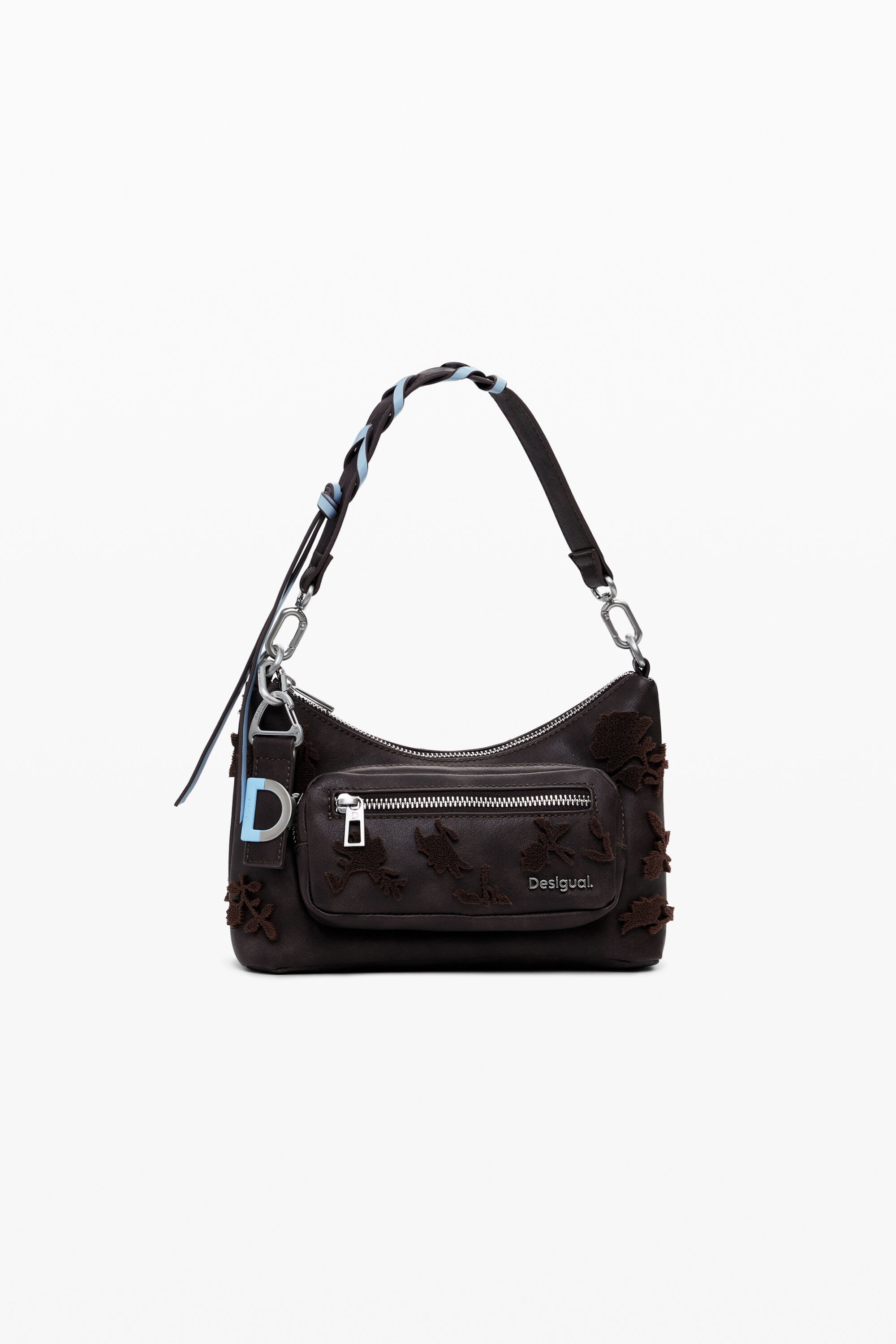 Desigual Kleine schoudertas met bloemenstructuur - BROWN