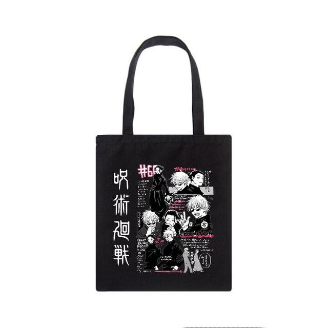 Aidegou20 Jujutsu Kaisen canvas tas Japanse Anime vrouwen schoudertas Vrouwen Tote Harajuku grote capaciteit Vintage goth cartoon shopper tassen 34*42cm
