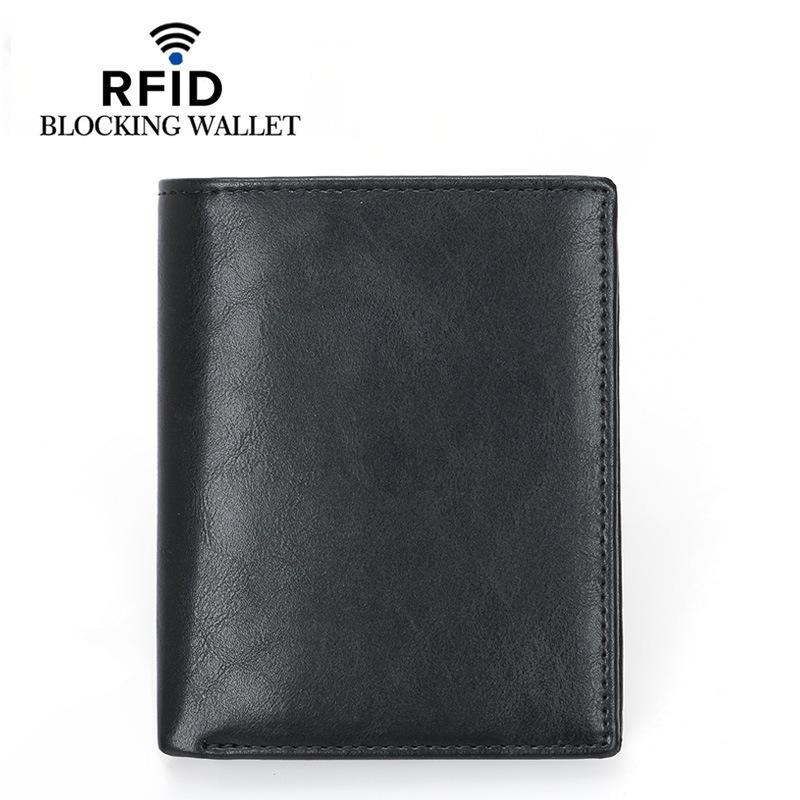 All Bags RFID-portemonnee voor heren van echt leer met meerdere kaartsleuven en muntvak