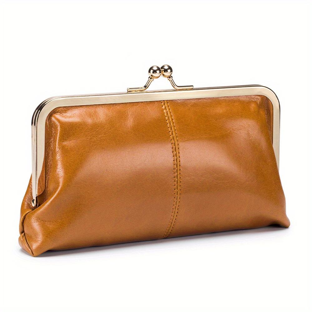 Your favorite bag Klassieke effen kleur Kiss-Lock Clutch portemonnee, elegante clutch portemonnee voor dagelijks gebruik door vrouwen