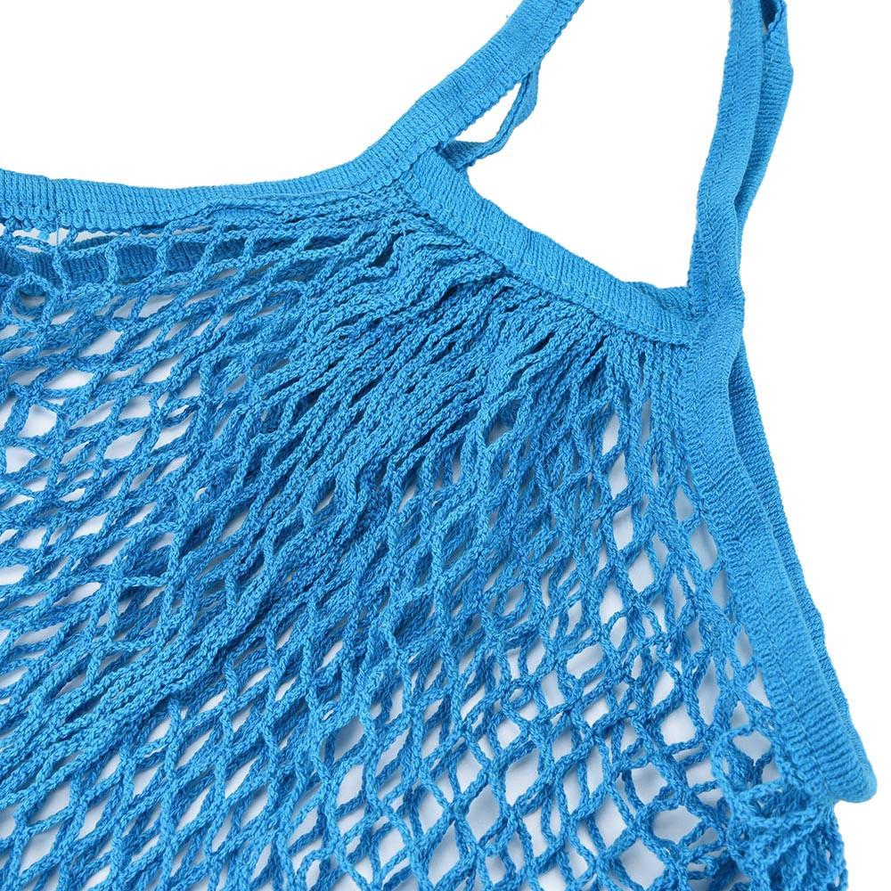 Winnerer Saturn Mesh Net Turtle Bag String Shopping Bag Herbruikbare Fruit Opslag Handtas Nieuw blauw