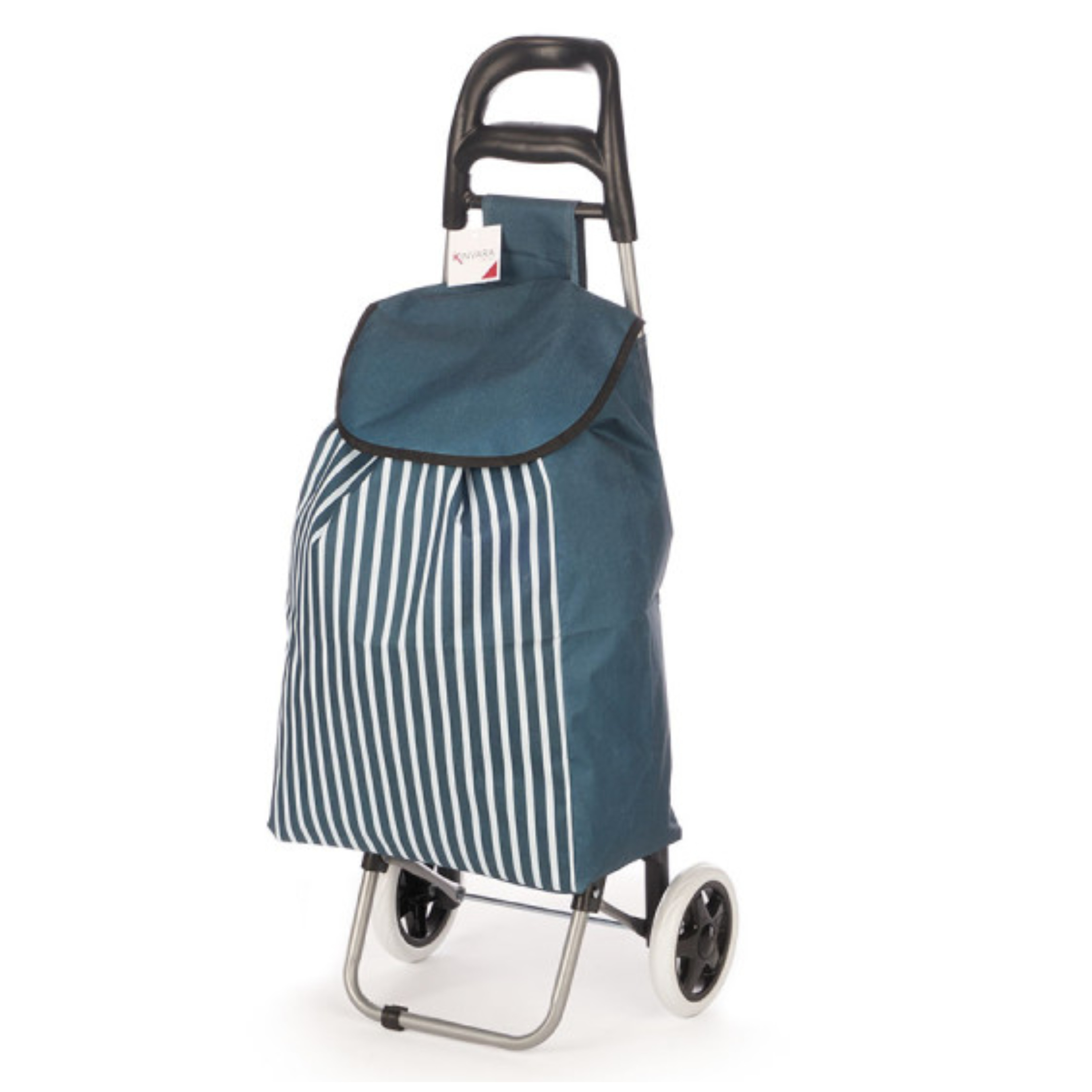 Arte r egal Boodschappen trolley Stripe - 33 - blauw - 35x88 cm - met wielen -