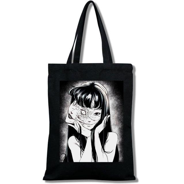 Aidegou27 Japanse manga meisjes boodschappentas Junji Ito Tomie Shintaro Kago print draagtas cartoon hipster print casual mode 24*26cm