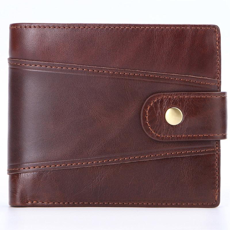 Enjoytime H Herenportemonnee RFID Vintage Echt Lederen Portemonnees voor Mannen Creditcardhouder Portemonnee Geldzak Portemonnee Man bruin