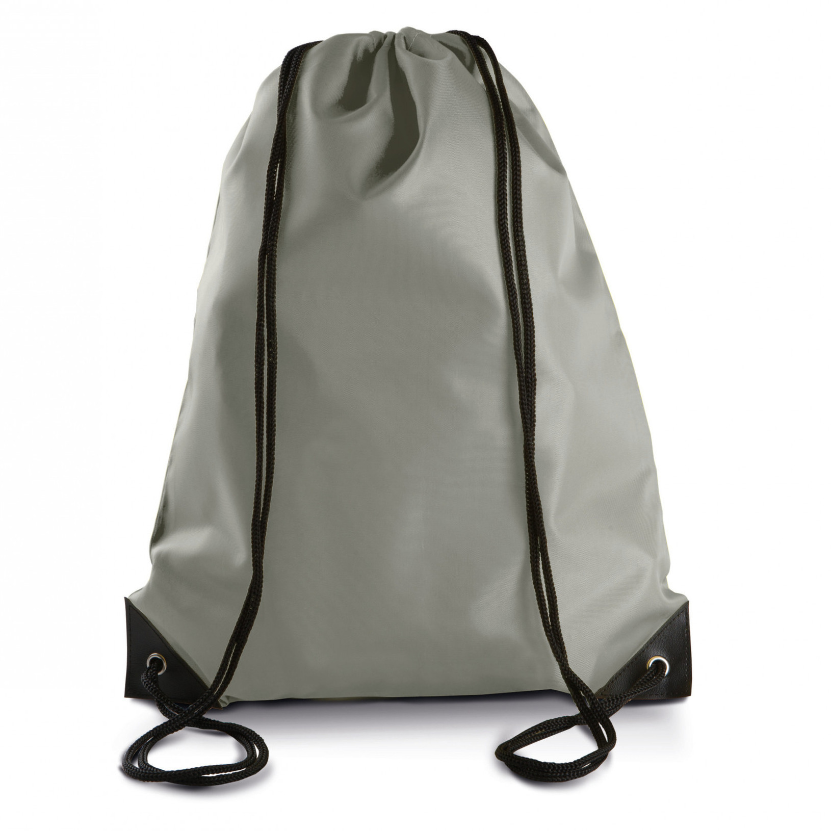 Merkloos 8x stuks sport gymtas/draagtas lichtgrijs met rijgkoord x cm van polyester -