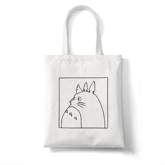 Iaidegou-4 Geen gezicht Man Studio Ghibli Totoro Shopper boodschappentas Anime tas Katoen Tote Eco Herbruikbare Bolso Handtas Tas Eco Tas Herbruikbaar 24*26cm