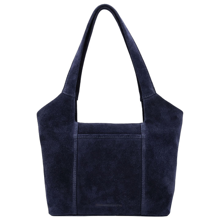Hide & Stitches Suède Shopper/Handtas Brazos Navy