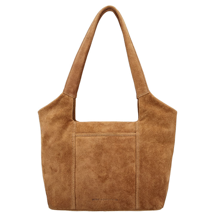 Hide & Stitches Suède Shopper/Handtas Brazos Camel