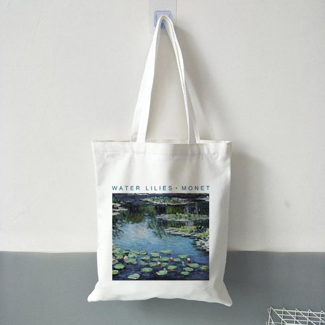 Jiangkao Van Gogh Boodschappentas Grafische Tote Harajuku Shoppertas Dames Canvas Tas Ulzzang Eco Grote Capaciteit
