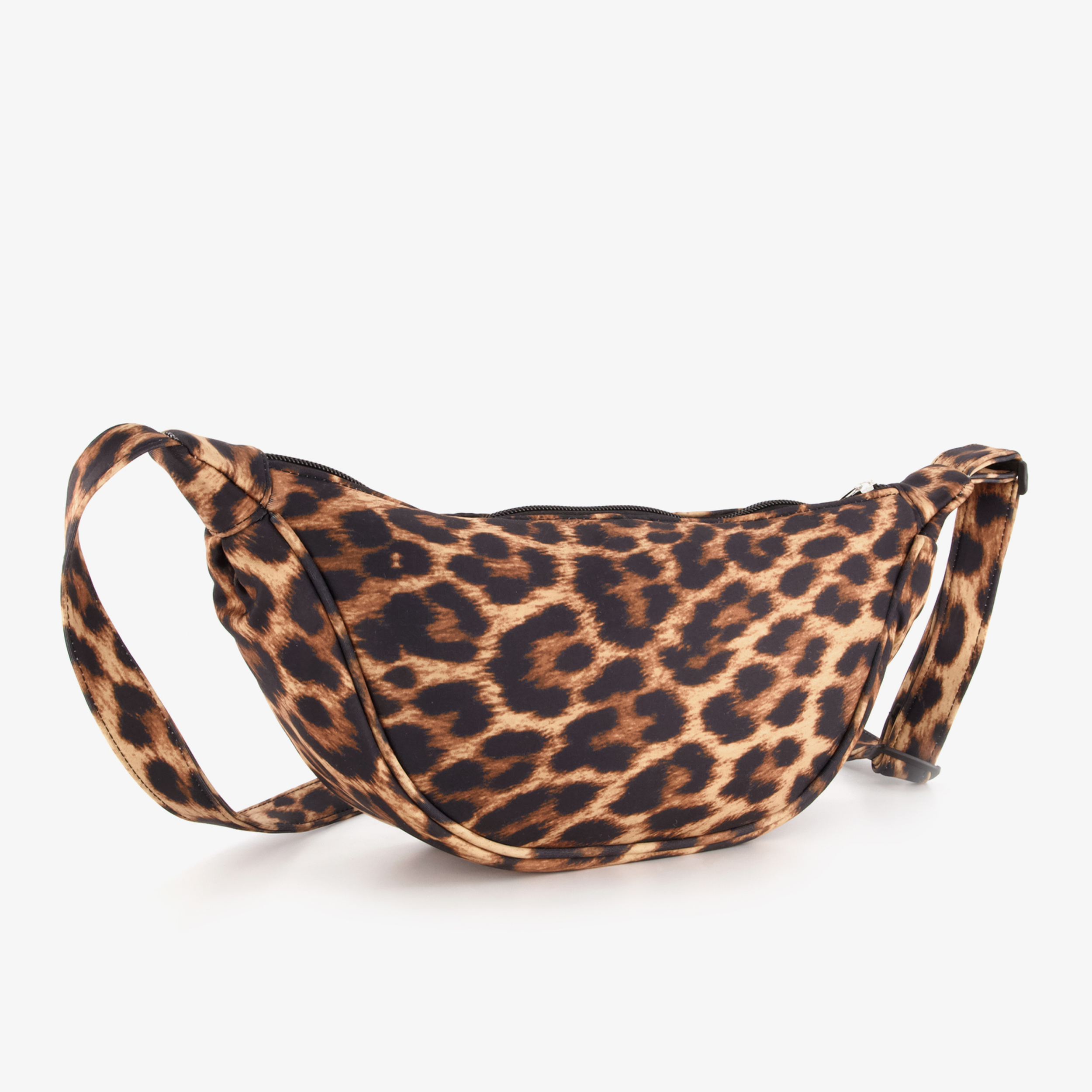 Scapino Dames schoudertas met panterprint bruin