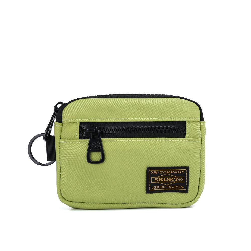 NATAWA Casual Heren Muntportemonnee Canvas Rits Korte Portemonnee Retro Sleutelhanger Klein Geldbuideltje Trend Jeugd Mini Handtas
