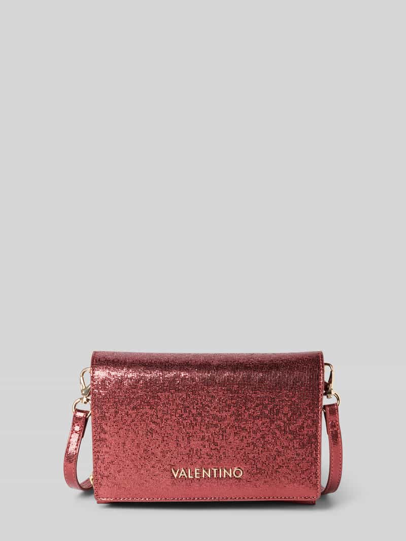 VALENTINO BAGS Glanzende handtas met labelapplicatie, model 'EMBER'