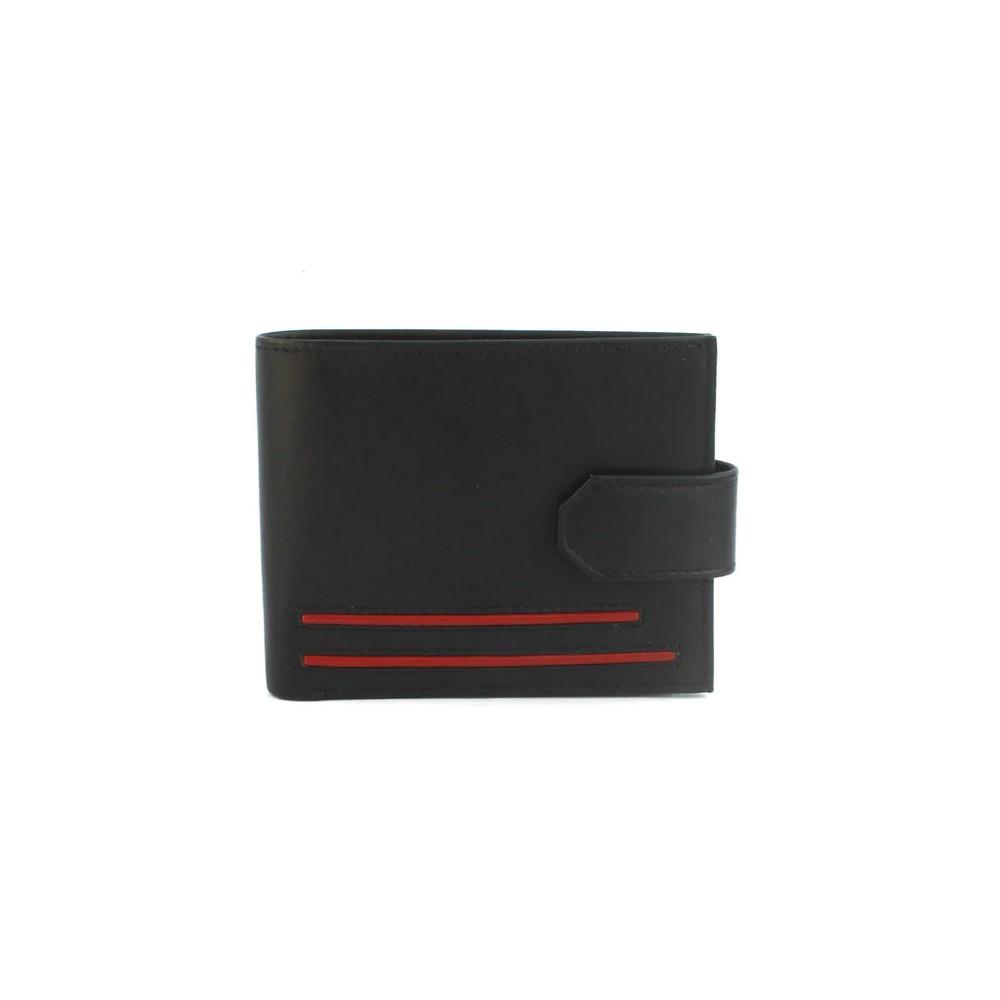 Eastern Counties Leather Eastern Counties lederen unisex volwassen Grayson bi-gevouwen lederen portemonnee met contrasterende biezen One Size rood/zwart