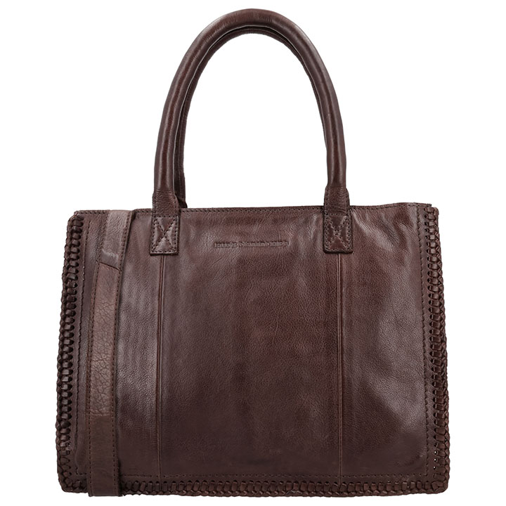 Micmacbags Hide & Stitches Handtas/Schoudertas Inspired by Country Donker Bruin