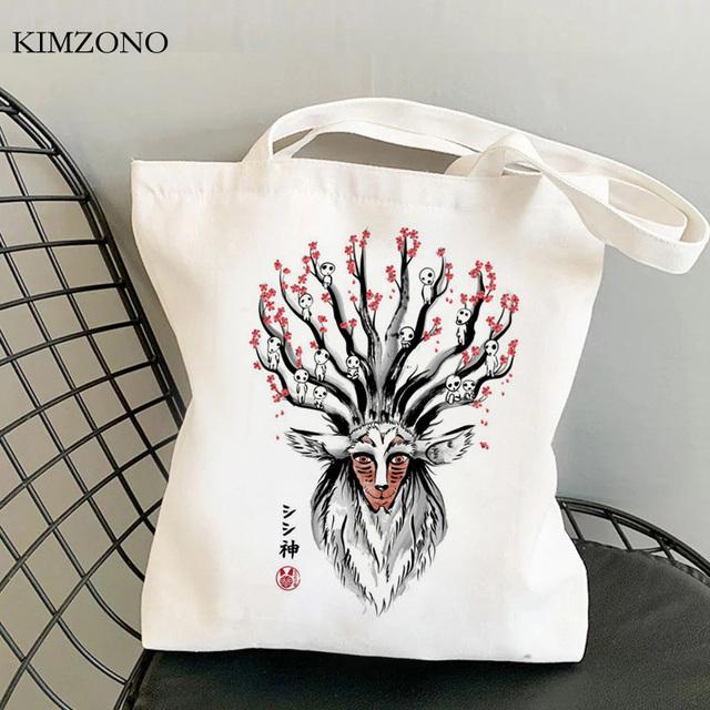 Iaidegou-2 Totoro boodschappentas katoenen canvas shopper boodschappen handtas draagtas sacola bolsas ecologicas stoffen cabas 34*42cm