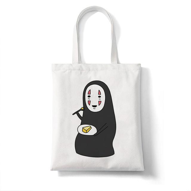 Iaidegou-4 Geen gezicht Man Studio Ghibli Totoro Shopper boodschappentas Anime tas Katoen Tote Eco Herbruikbare Bolso Handtas Tas Eco Tas Herbruikbaar 29*32cm