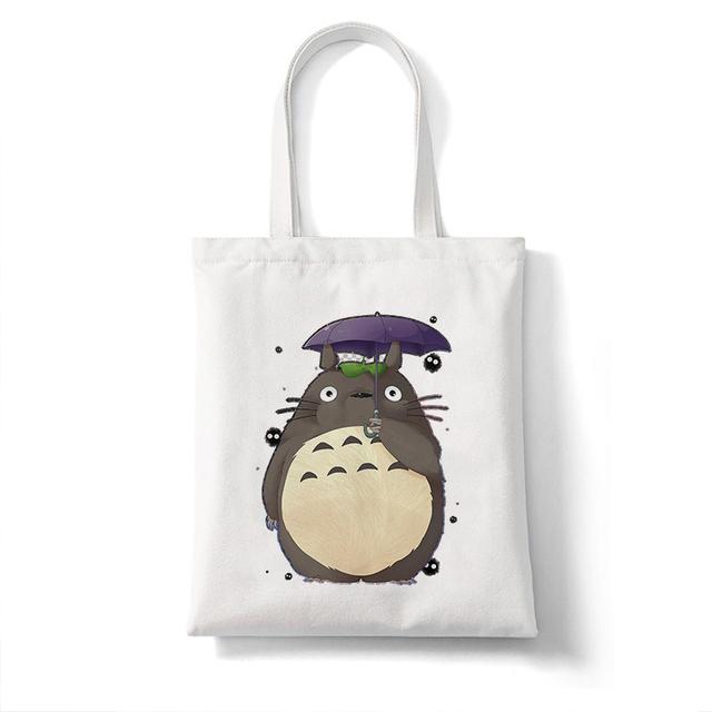 Iaidegou-4 Geen gezicht Man Studio Ghibli Totoro Shopper boodschappentas Anime tas Katoen Tote Eco Herbruikbare Bolso Handtas Tas Eco Tas Herbruikbaar 34*42cm