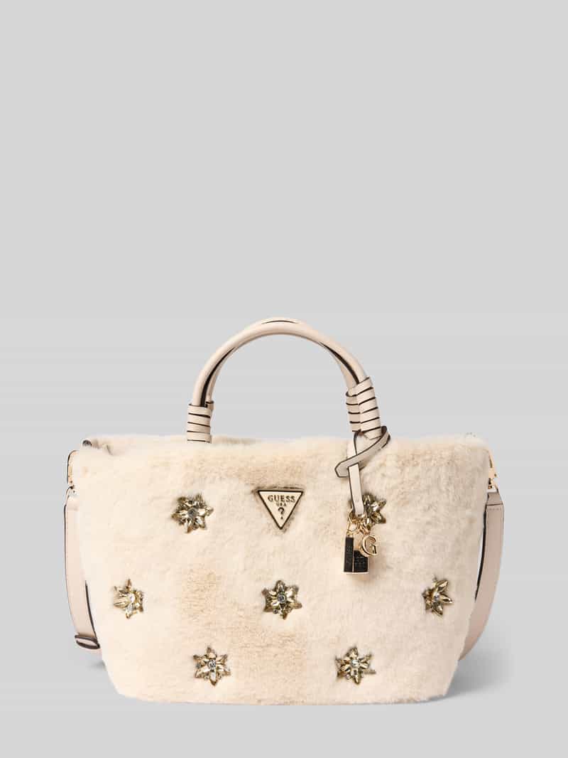 Guess Handtas van imitatiebont met siersteentjes, model 'SHAIDA'