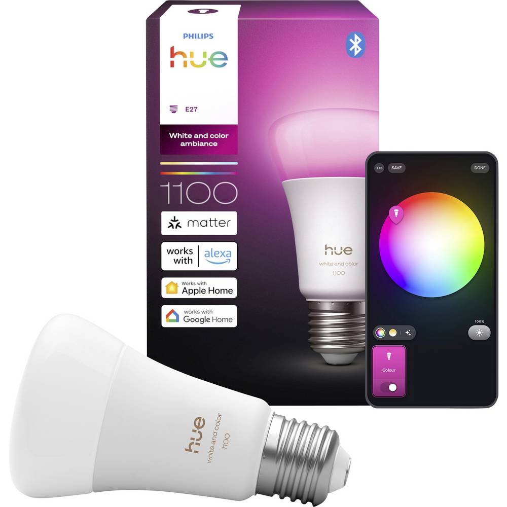 Philips LED-lamp 929003853501 Energielabel: D (A - G) Hue White & Col. Amb. E27 E27 Energielabel: D (A - G)