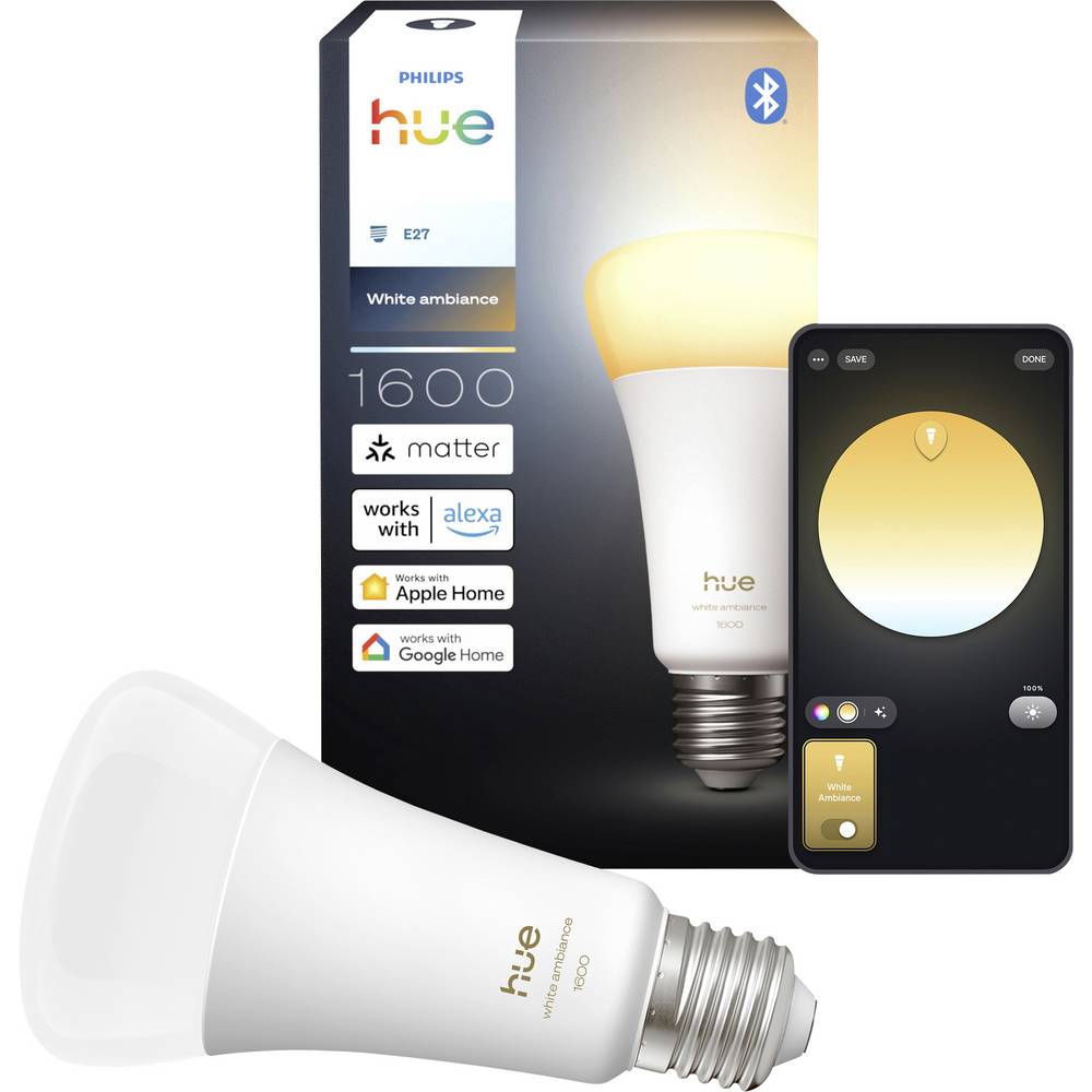 Philips LED-lamp 929003855001 Energielabel: D (A - G) Hue White Amb. E27 E27 Warmwit tot koudwit Energielabel: D (A - G)