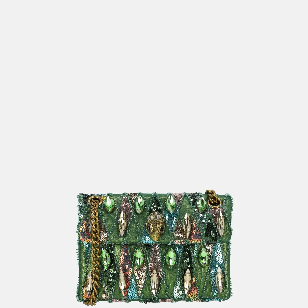 Kurt Geiger Kensington Sequins schoudertas green combi