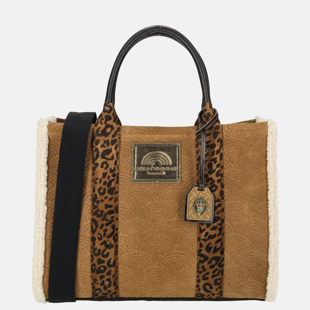 Kurt Geiger Southbank suede handtas camel multi