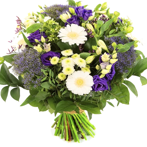 Boeketcadeau Boeket blauw paars wit