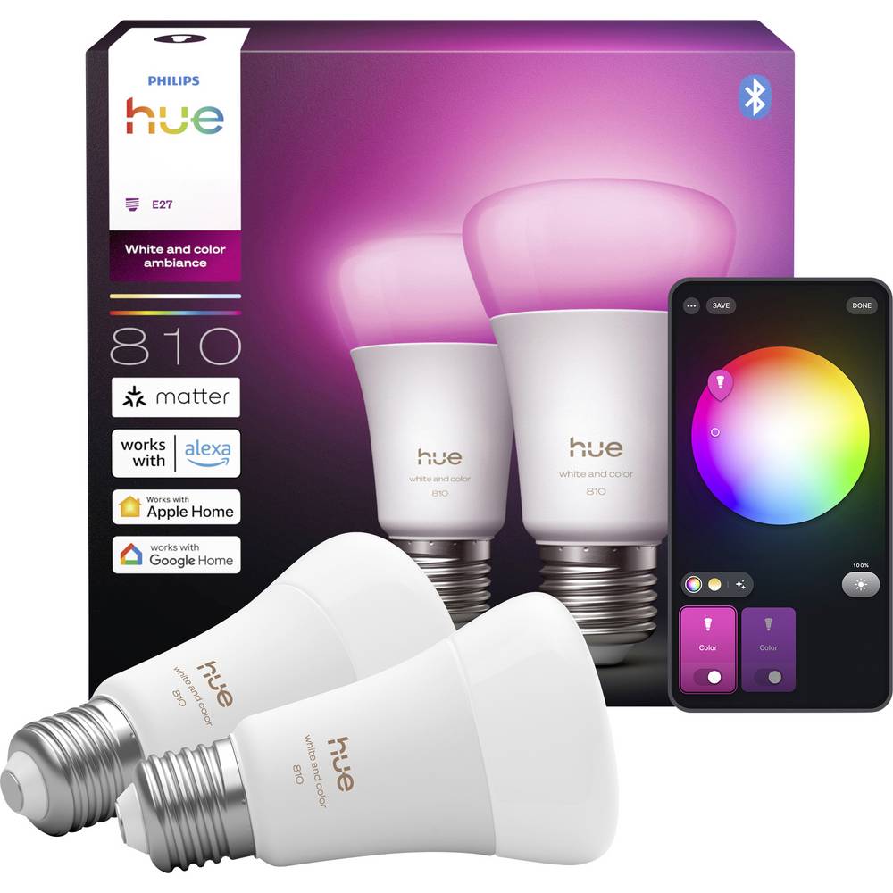 Philips LED-lamp 929003853405 Energielabel: D (A - G) Hue White & Col. Amb. E27 Energielabel: D (A - G)