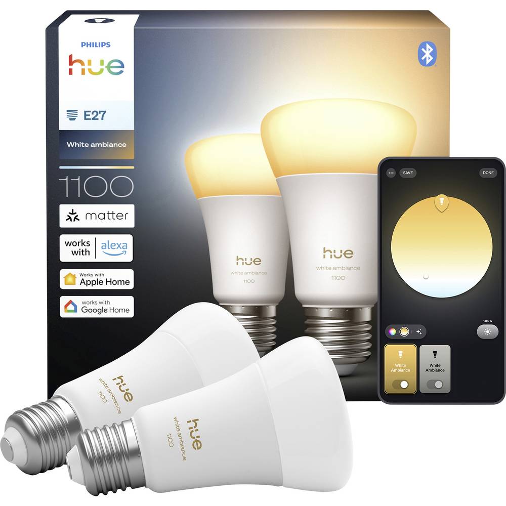 Philips LED-lamp 929003854902 Energielabel: D (A - G) Hue White Amb. E27 Warmwit tot koudwit Energielabel: D (A - G)