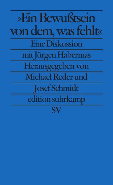 Michael Reder, Josef Schmidt Ein Bewußtsein von dem, was fehlt