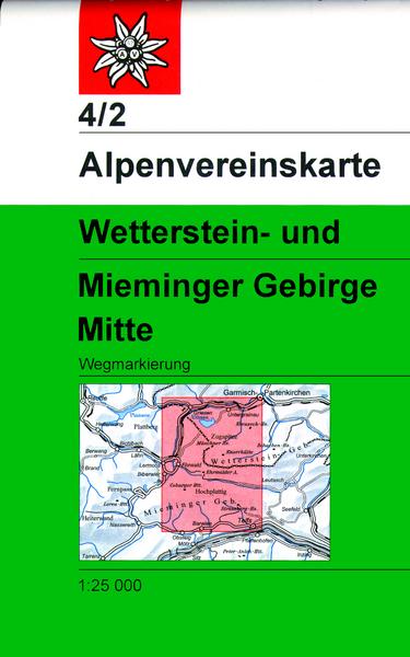 Van Ditmar Boekenimport B.V. Dav Alpenvereinskarte 04/2 Wetterstein Mieminger Gebirge Mitte 1 : 25 000 Wegmarkierungen