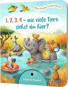 Esslinger in der Thienemann-Esslinger Verlag GmbH Mein Puste-Licht-Buch: 1,2,3,4 - wie viele Tiere siehst du hier℃