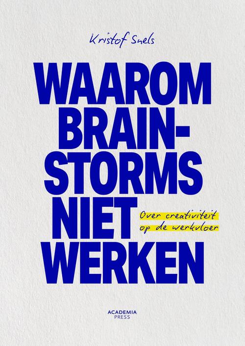 Kristof Snels Waarom brainstorms niet werken -   (ISBN: 9789059961913)
