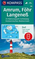 62damrak Amrum, Föhr, Langeneß Im Nationalpark Schleswig-Holsteinisches Wattenmeer 1:35 000