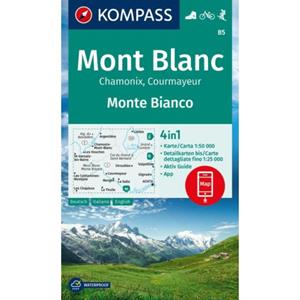 Kompass-Karten KOMPASS Wanderkarte 85 Mont Blanc / Monte Bianco 1:50.000