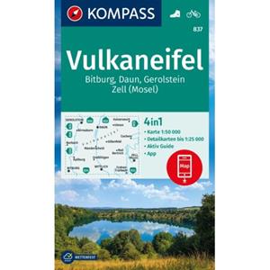 62damrak Kompass Wanderkarte 837 Vulkaneifel, Bitburg, Daun, Gerolstein, Zell (Mosel) 1:50.000