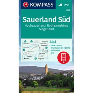 62damrak Kompass Wk842 Sauerland Süd, Hochsauerland, Rothaargebirge - Kompass Wanderkarten