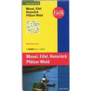 Van Ditmar Boekenimport B.V. Falk Regionalkarte 11. Mosel, Eifel, Hunsrück, Pfälzer Wald 1 : 150 000