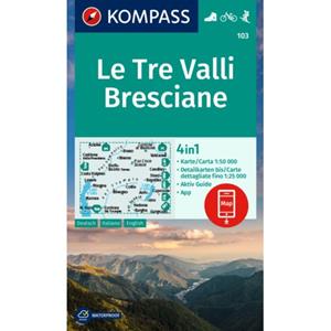 Van Ditmar Boekenimport B.V. Kompass Wanderkarte 103 Le Tre Valli Bresciane 1:50.000 - Kompass Wanderkarten