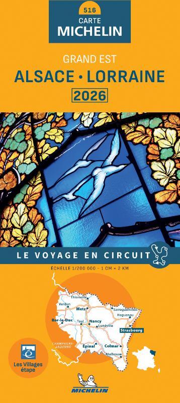 Michelin Wegenkaart 516 Alsace - Lorraine 2026 -   (ISBN: 9782067269286)