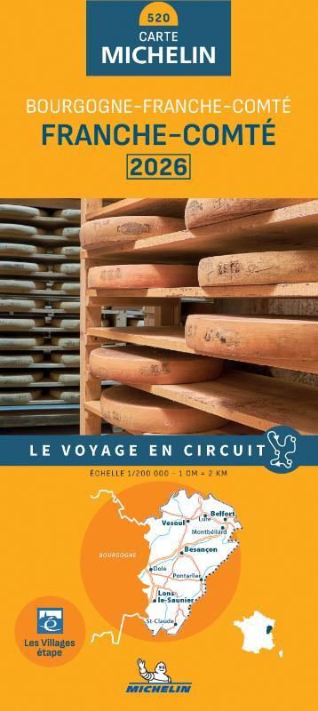 Michelin Wegenkaart 520 Franche-Comté 2026 -   (ISBN: 9782067269323)