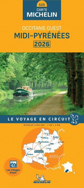 Michelin Wegenkaart 525 Midi-Pyrenees 2026 -   (ISBN: 9782067269378)