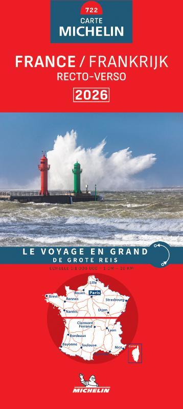 Michelin Wegenkaart 722 Frankrijk 2-zijdig 2026 -   (ISBN: 9782067269729)